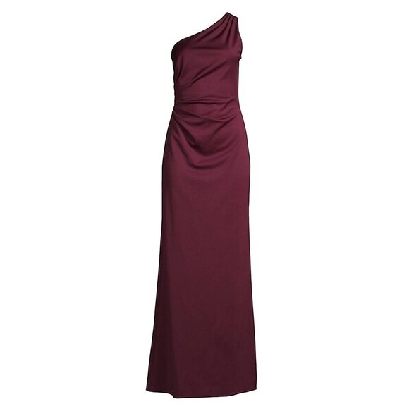 NWT SACHIN + BABI Cece Gown in Deep Wine One-Shoulder Maxi Dress Long Column 14 - Picture 4 of 14